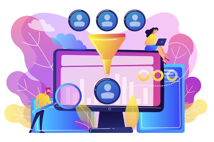 data scientist specialist extract knowledge insights from data data science analytics machine learning control big data analytics concept bright vibrant violet isolated illustration 335657 244 1 Attracts Targeted Organic Traffic